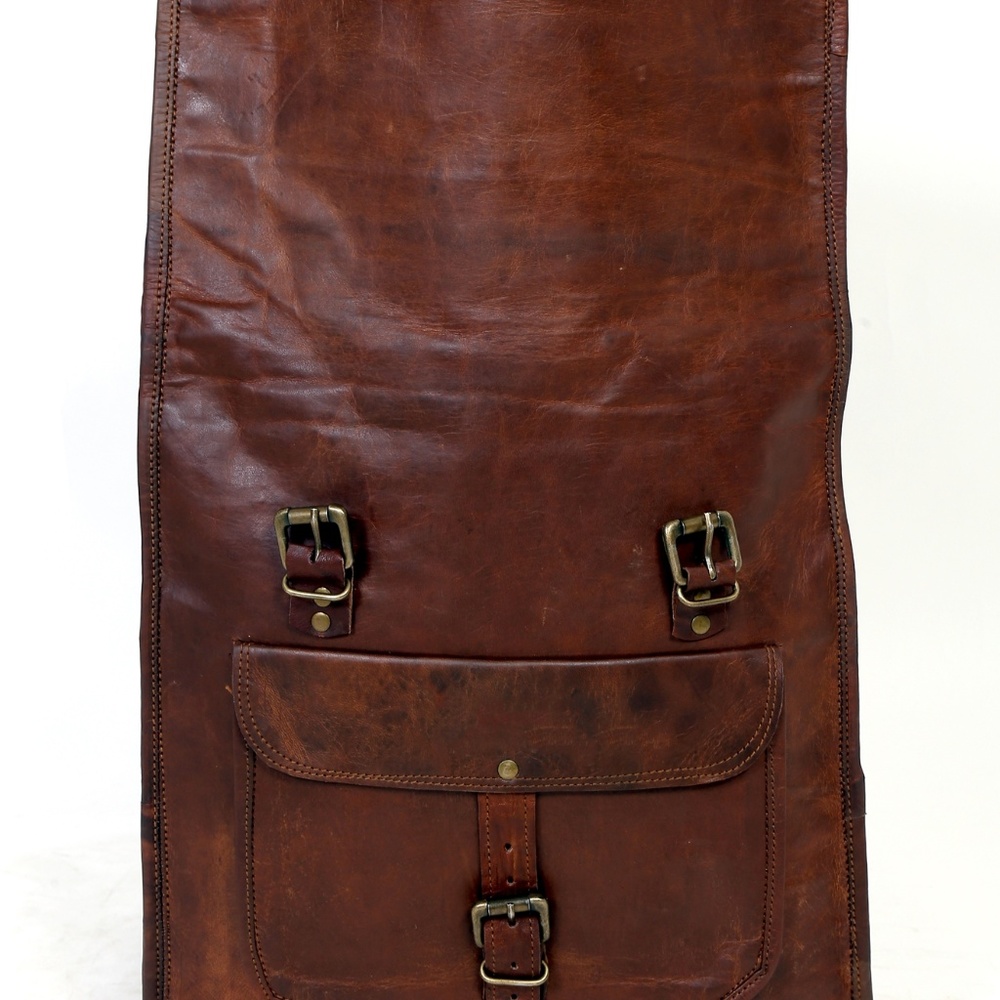 Women's Rolltop Leather Backpack - Picture 7 of 8